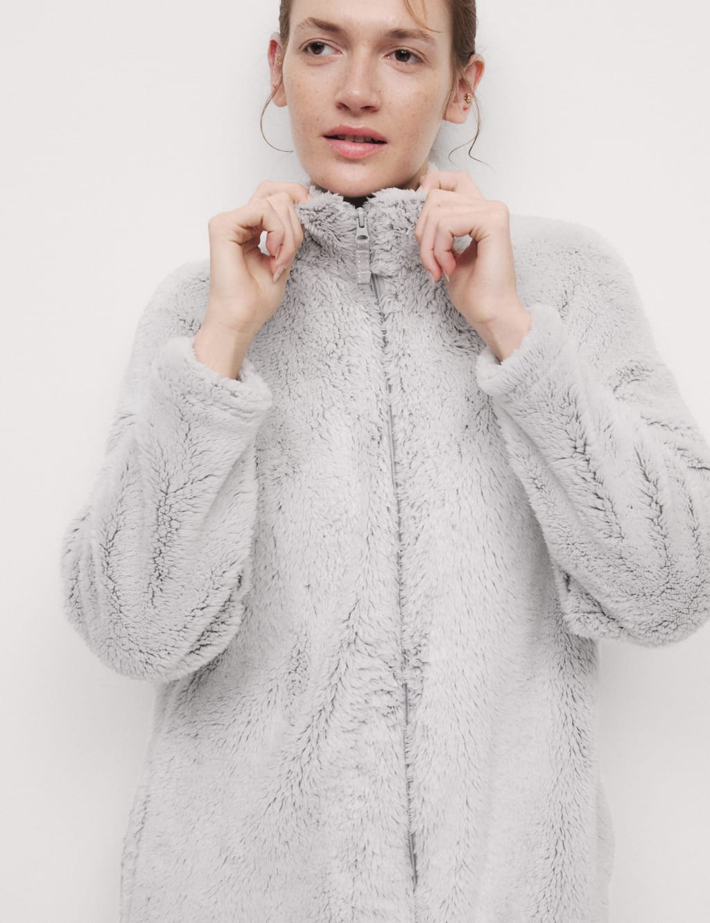 Fleece Full Zip Dressing Gown
