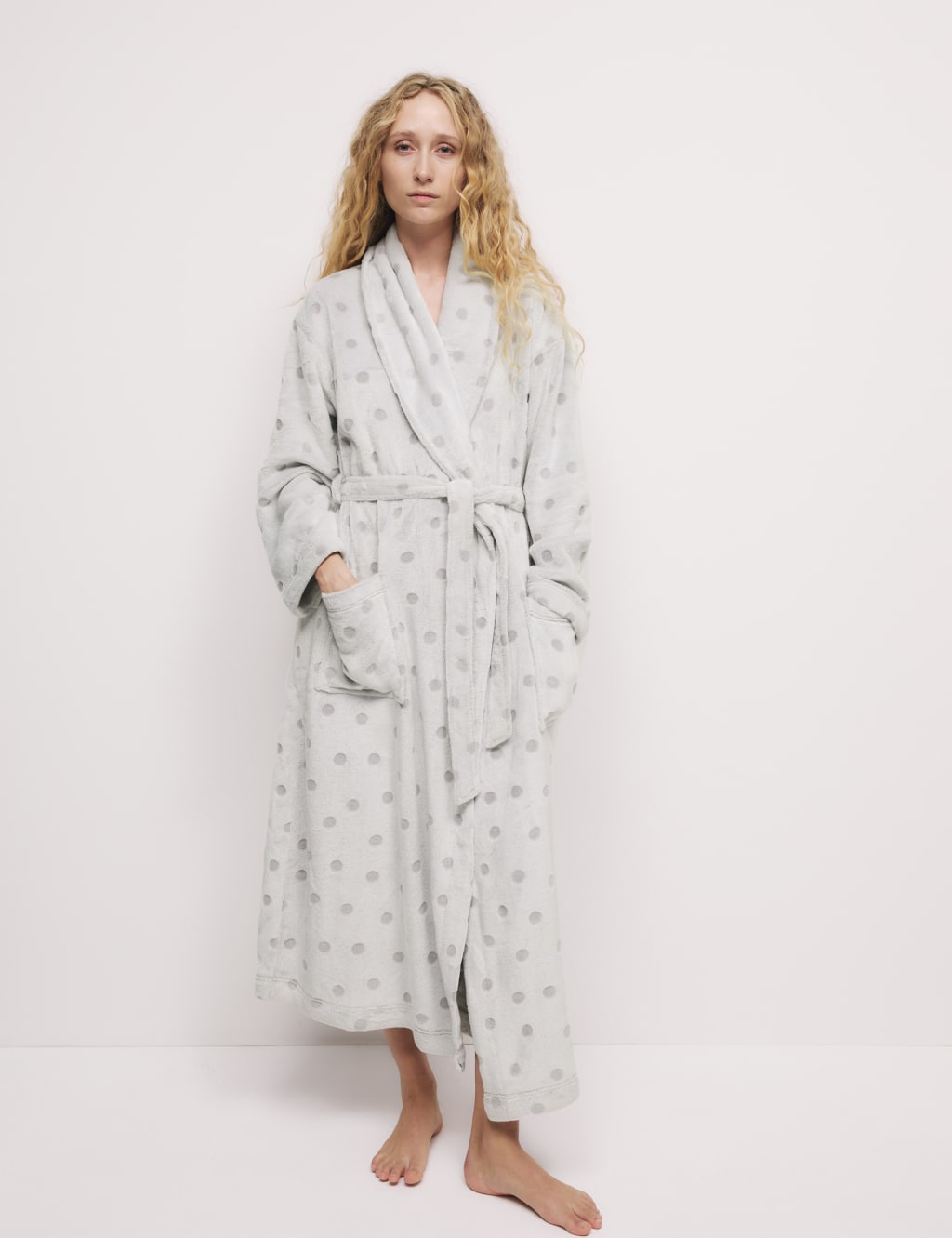 Fleece Polka Dot Dressing Gown