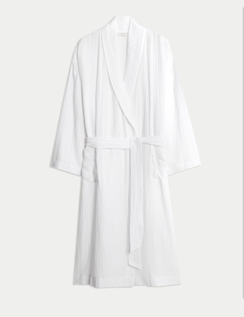 Pure Cotton Muslin Dobby Dressing Gown 2 of 5