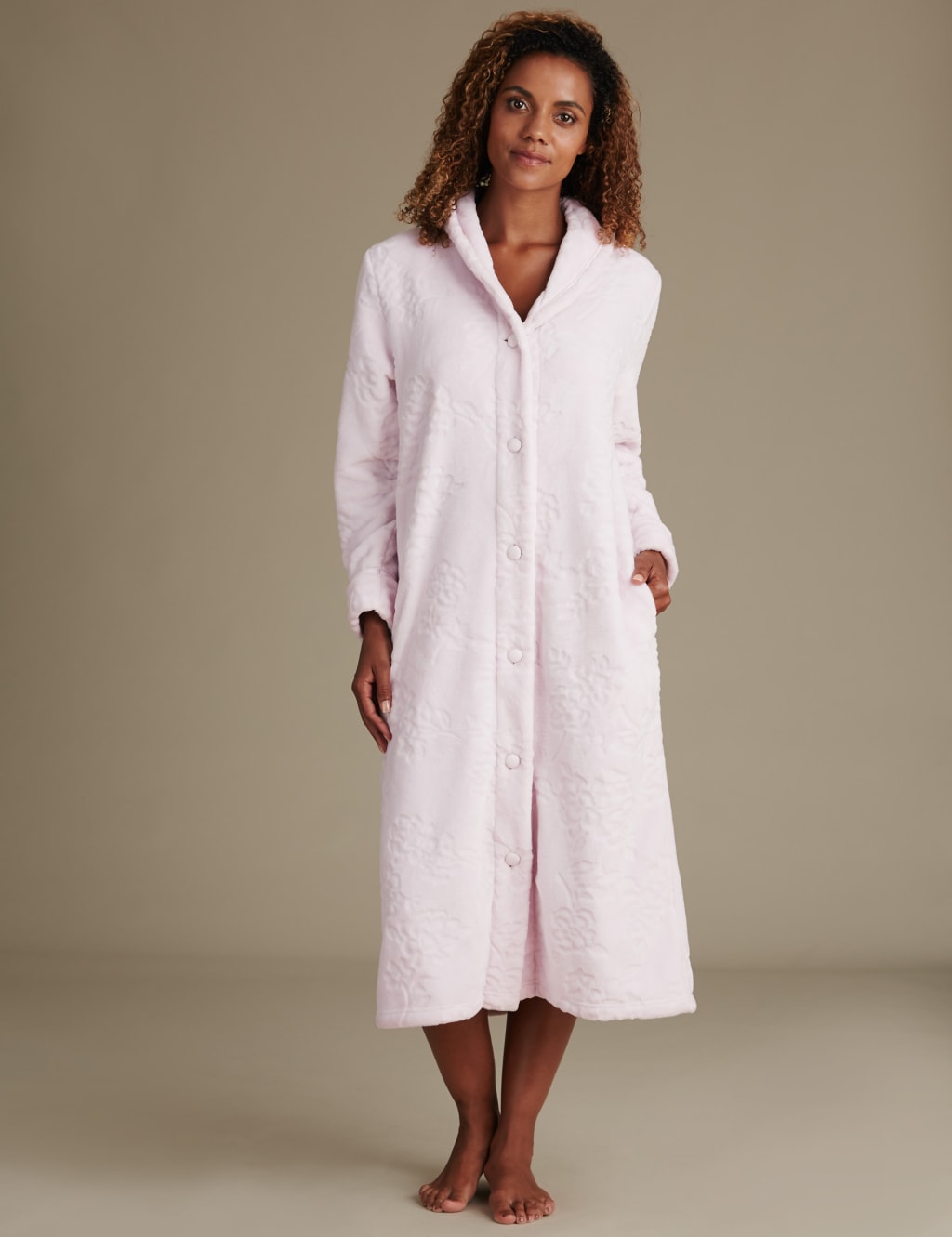 Carved Button Dressing Gown M S Collection M S