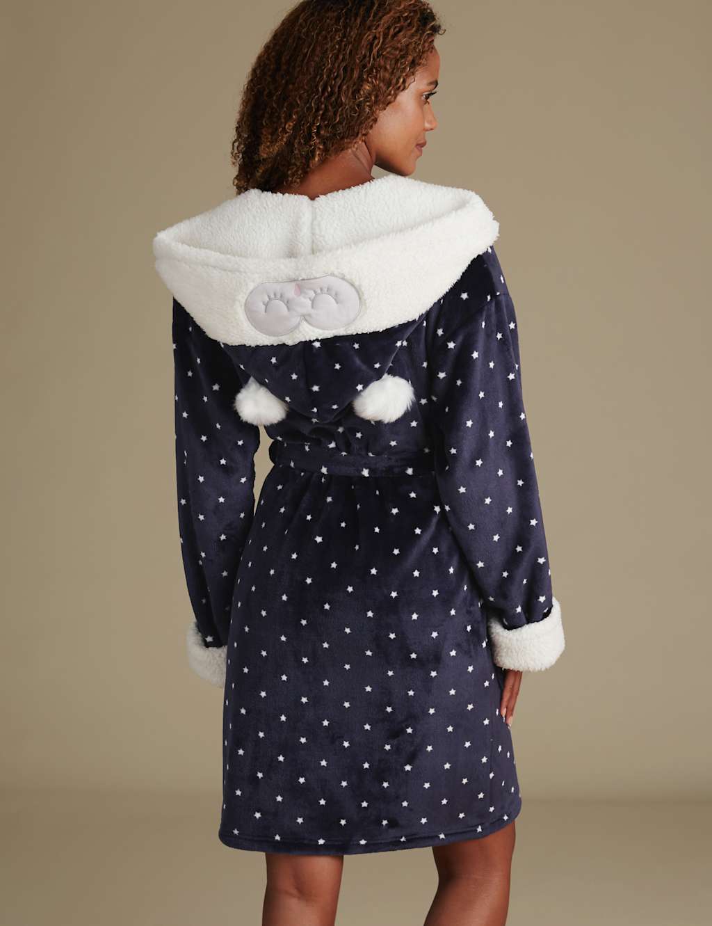 Star Print Hooded Dressing Gown 3 of 4