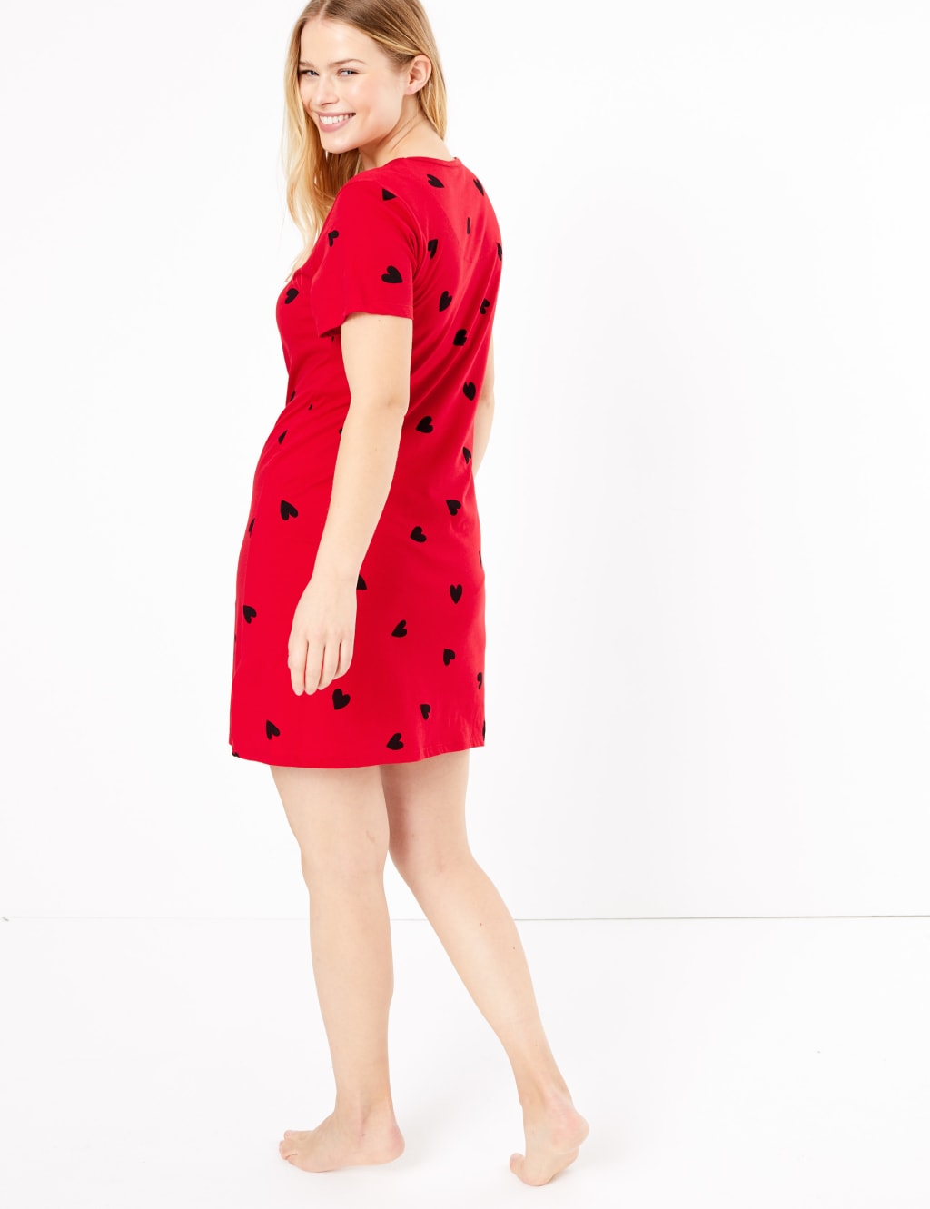 Heart Print Short Nightdress 4 of 4