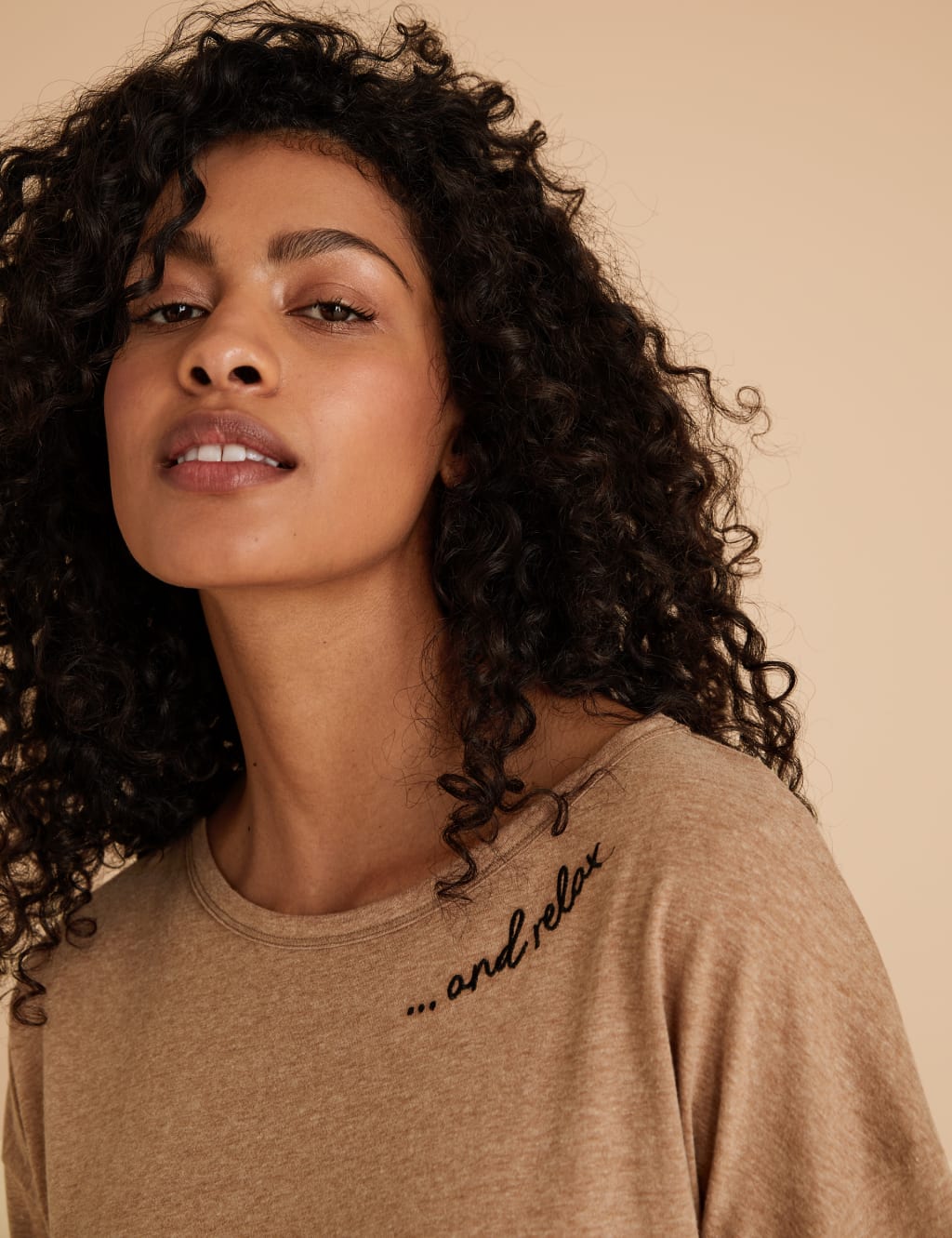 Cotton 'And Relax' Slogan Short Nightdress 3 of 4