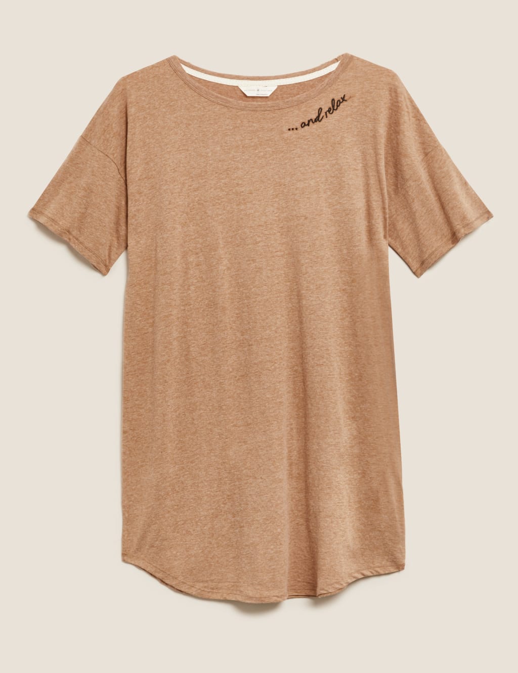 Cotton 'And Relax' Slogan Short Nightdress 2 of 4