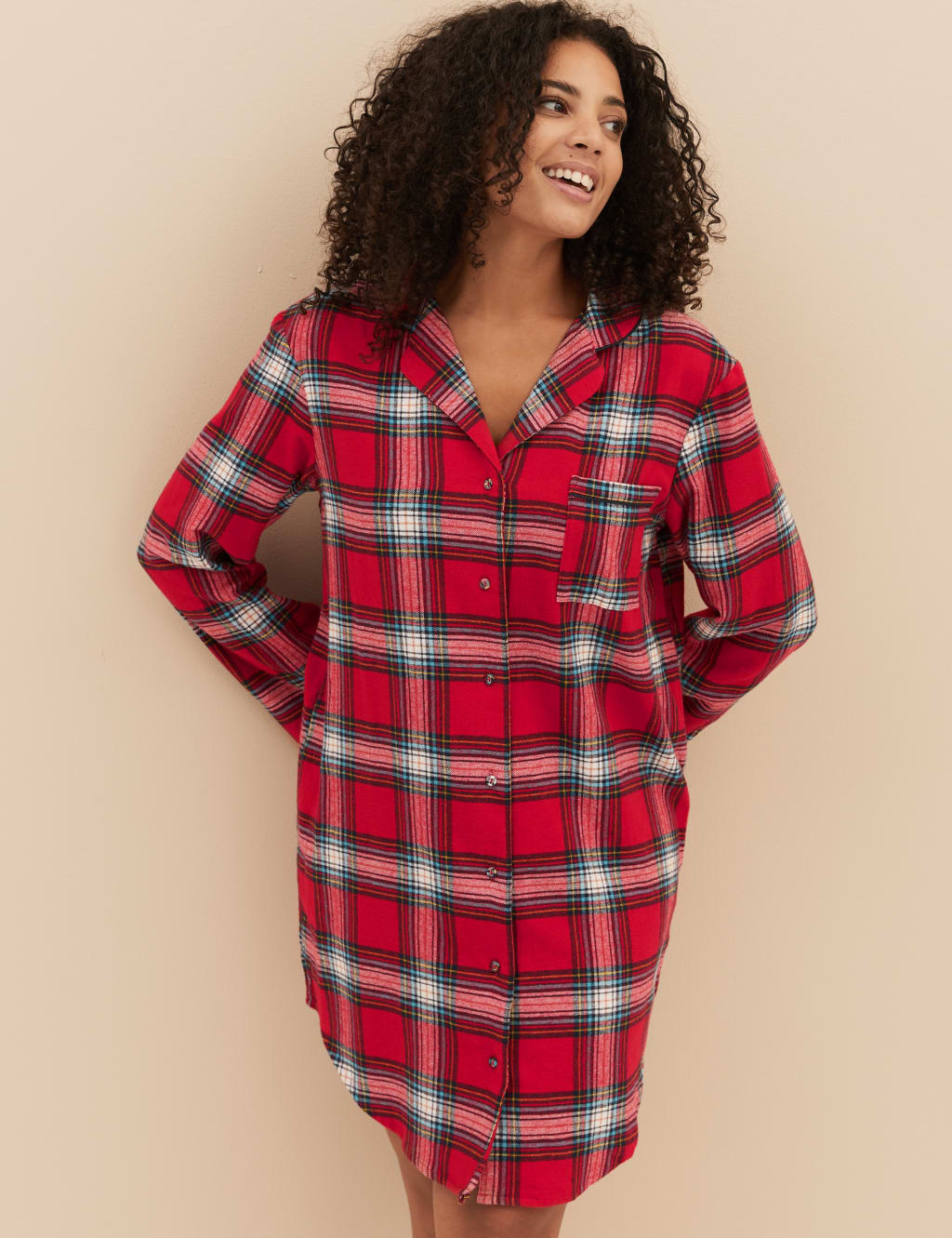 Women s Checked Family Christmas Nightshirt M S Collection M S