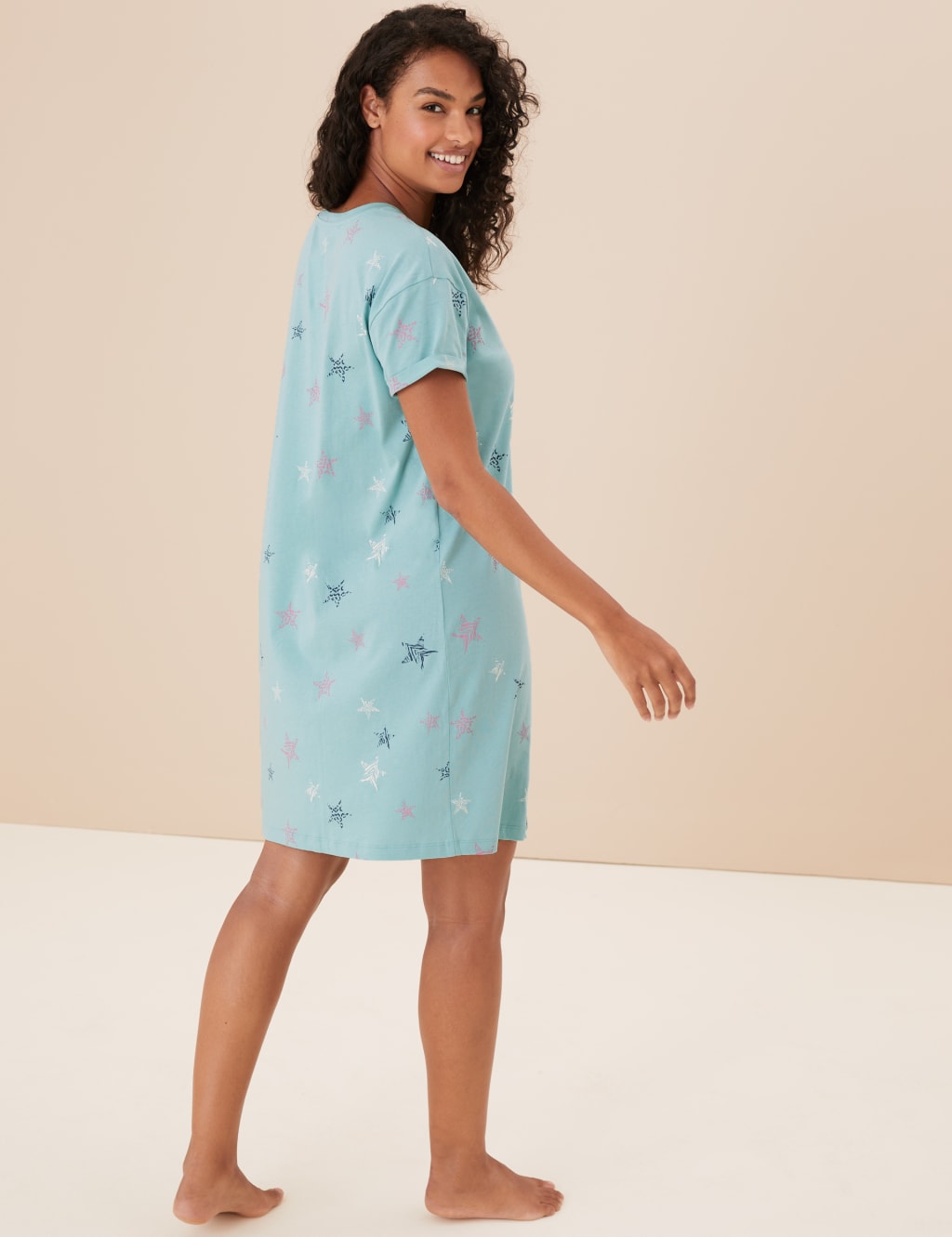 Short cotton nightdress hotsell