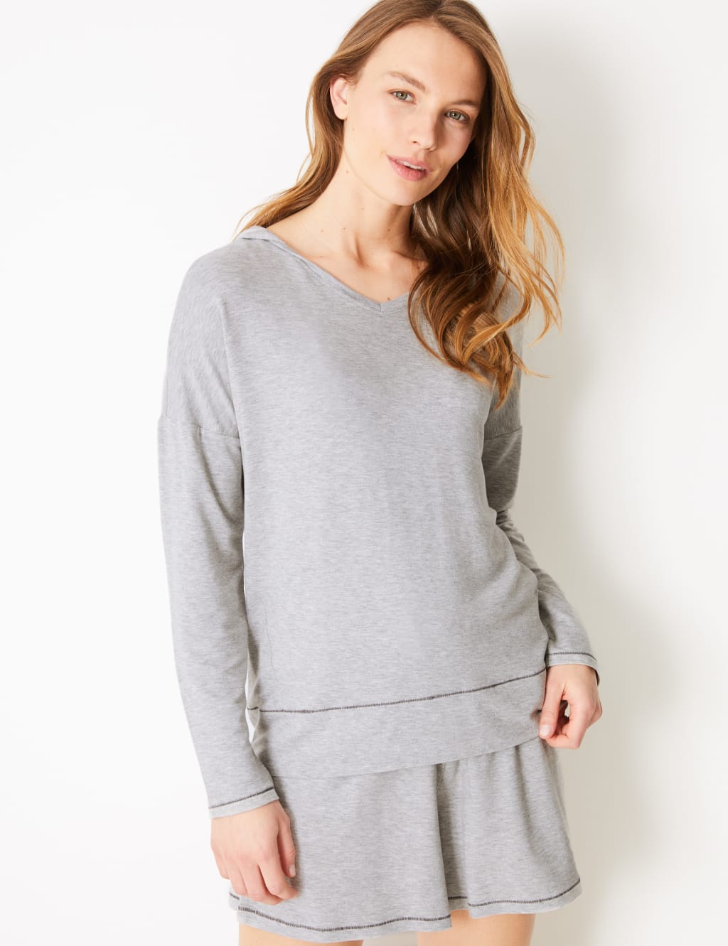 Hooded pyjama top discount