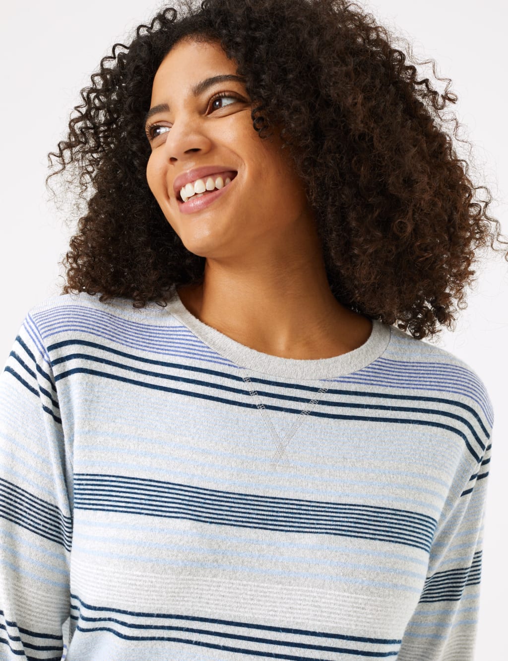 Cosy Knit Striped Lounge Top M S Collection M S