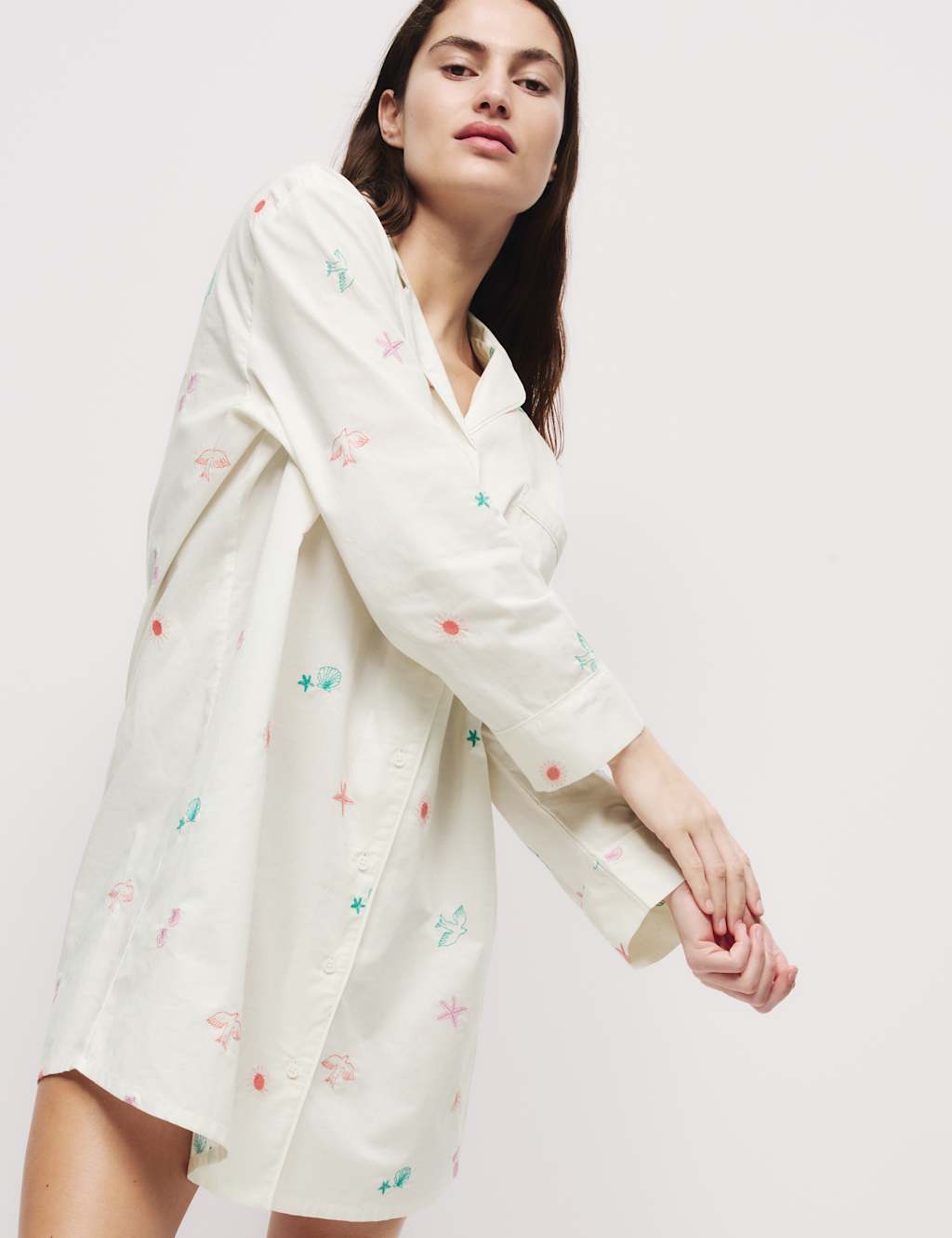 Pure Cotton Embroidered Nightshirt 4 of 4