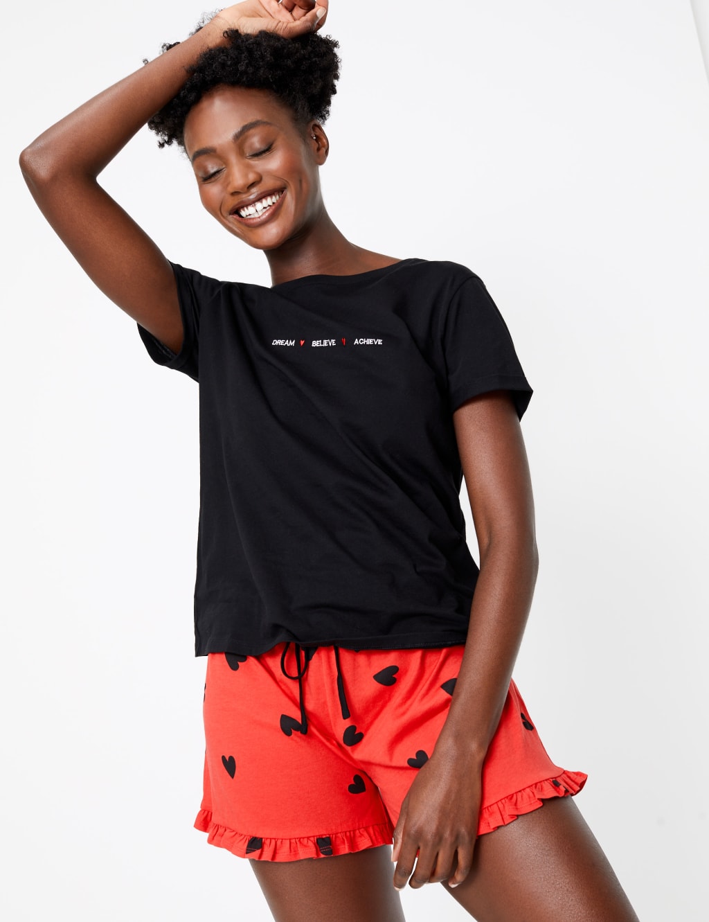 Heart Print Pyjama Shorts 4 of 4