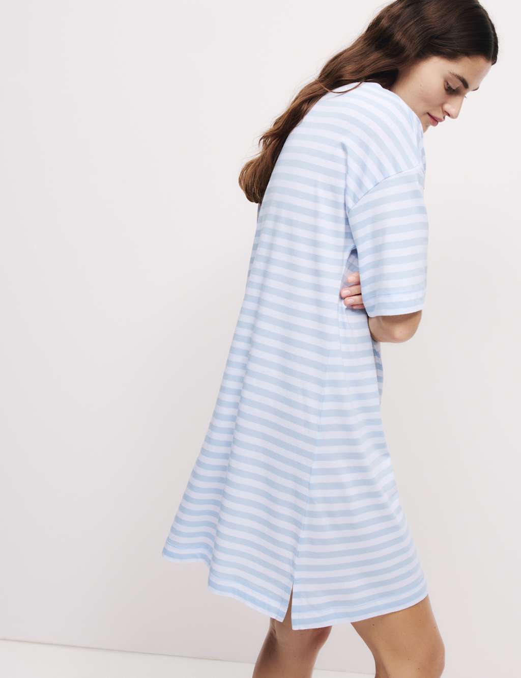 Cotton Modal Striped Short Nightshirt 3 of 4