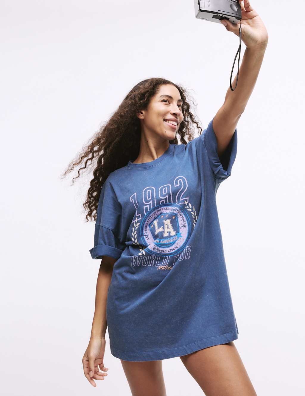 Pure Cotton Slogan Oversized T-Shirt 6 of 6