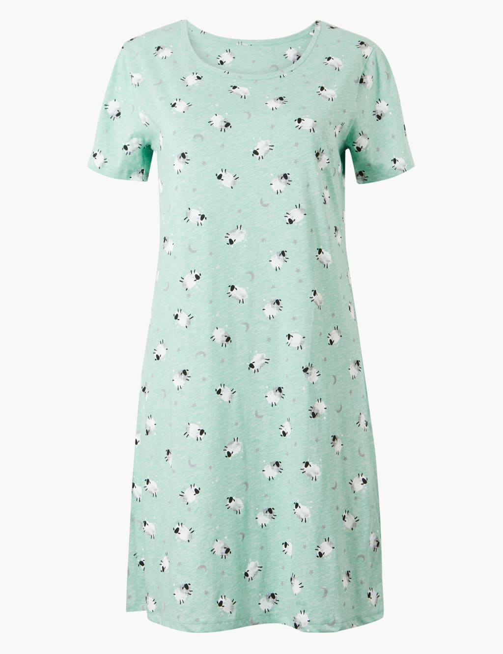 Pure Cotton Sheep Short Nightdress M S Collection M S