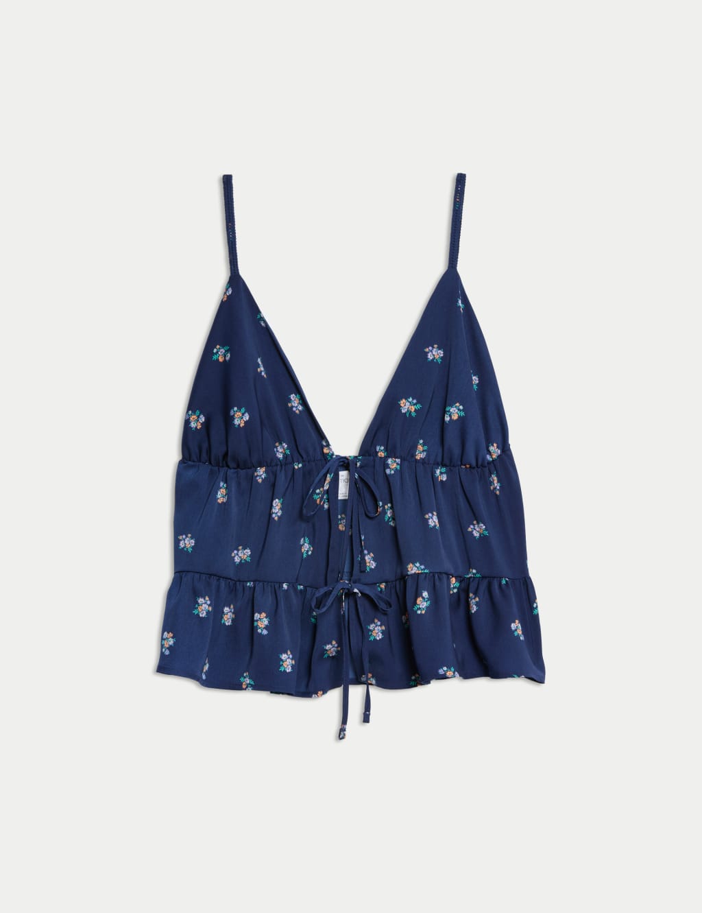 Dream Satin™ Floral Tie Front Cami Top 2 of 4
