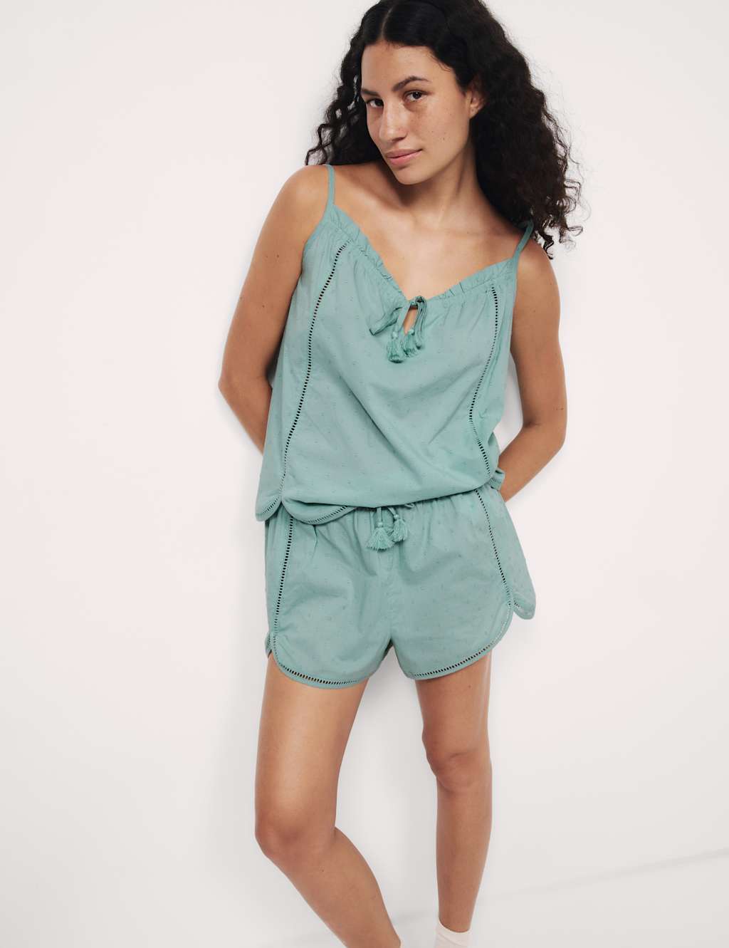 Pure Cotton Tie Front Cami Pyjama Top 4 of 5