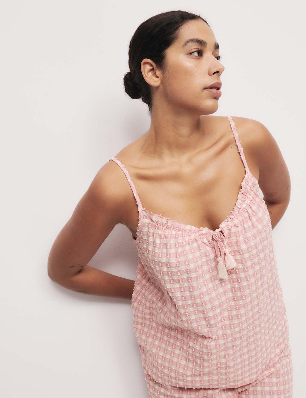 Pure Cotton Gingham Cami Pyjama Top 3 of 5