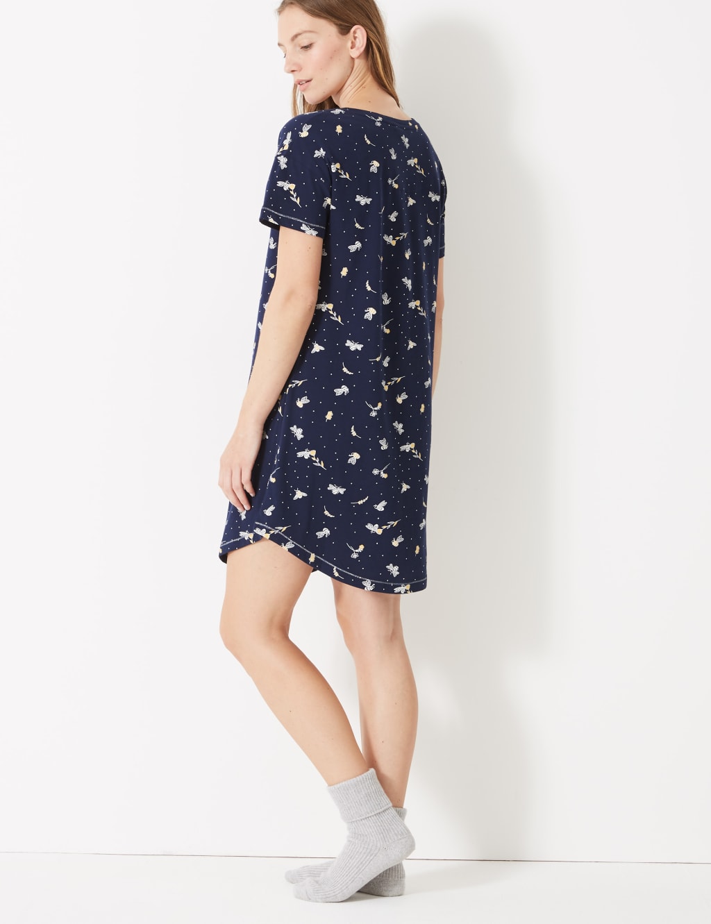 Pure Cotton Bee Short Nightdress 3 of 4