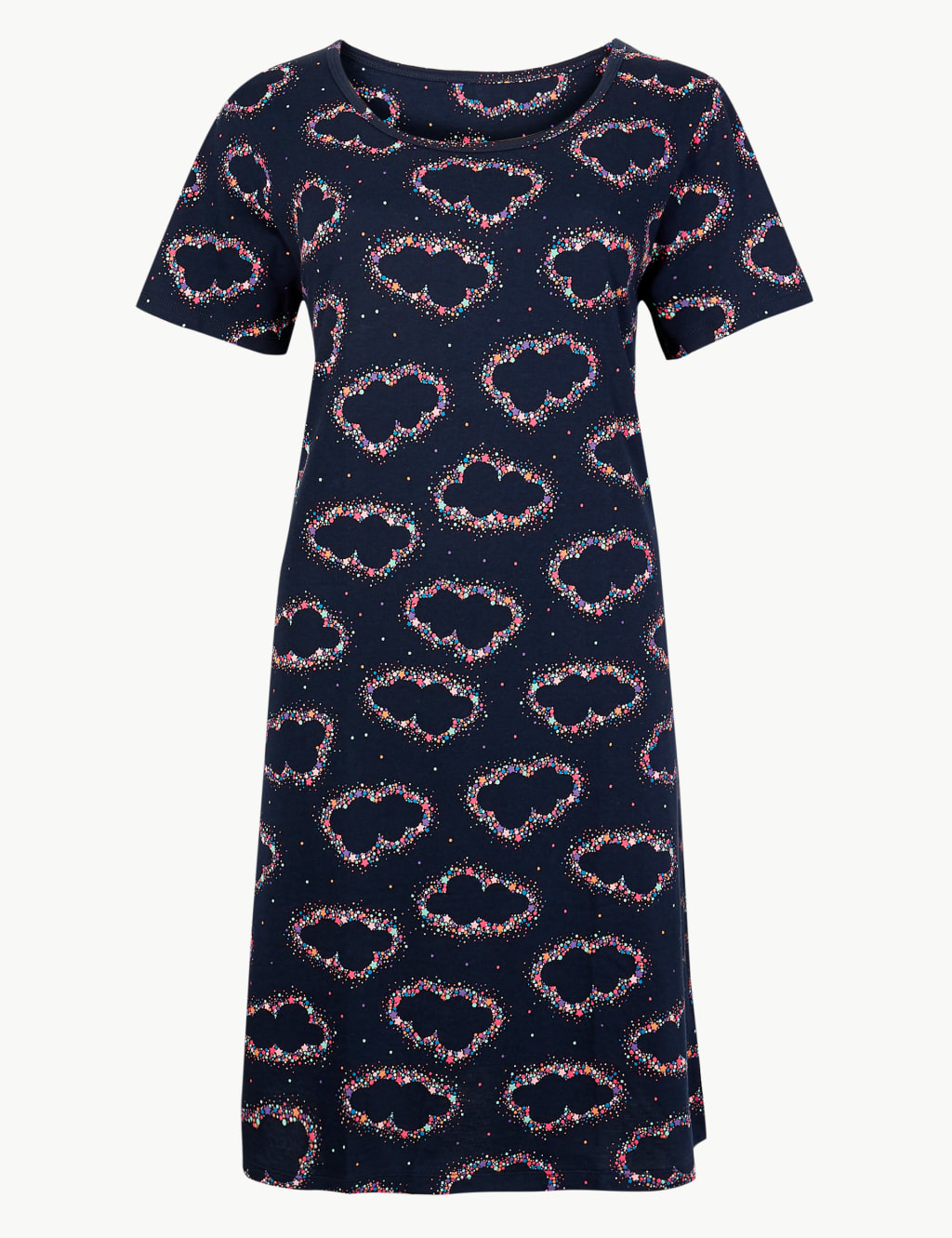 Pure Cotton Cloud Print Short Nightdress 2 of 5