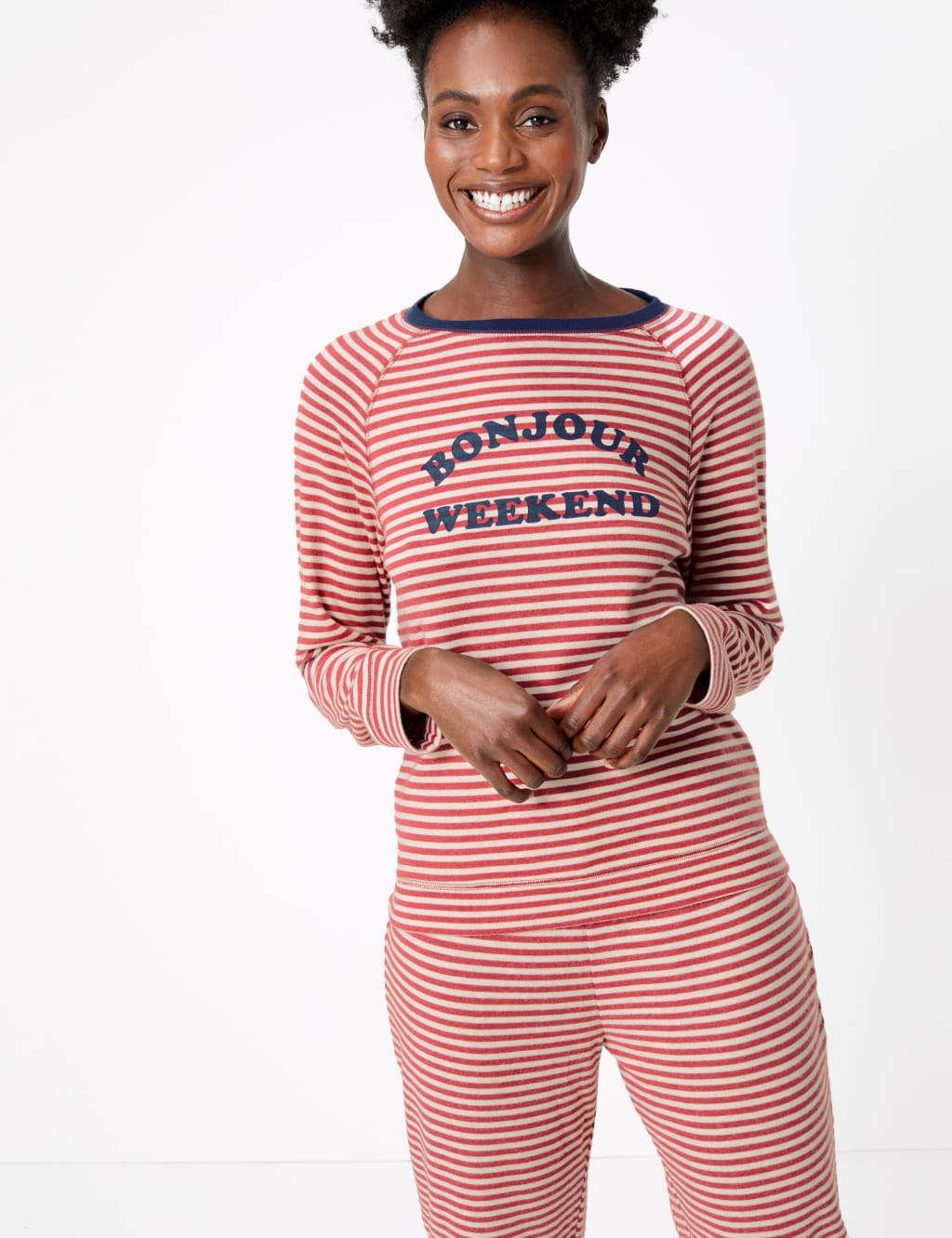 Striped Slogan Lounge Set M S Collection M S