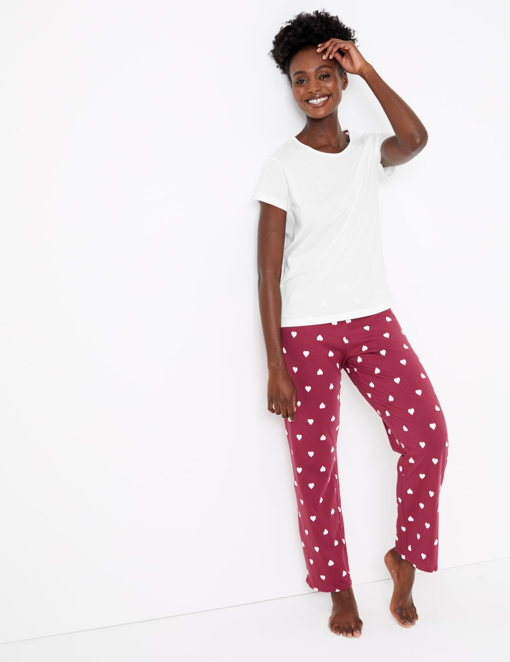Pure Cotton Heart Print Pyjama Set M S Collection M S