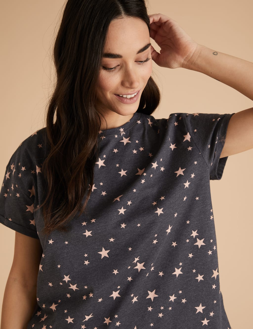 Cotton Star Print Cropped Pyjama Set 3 of 5