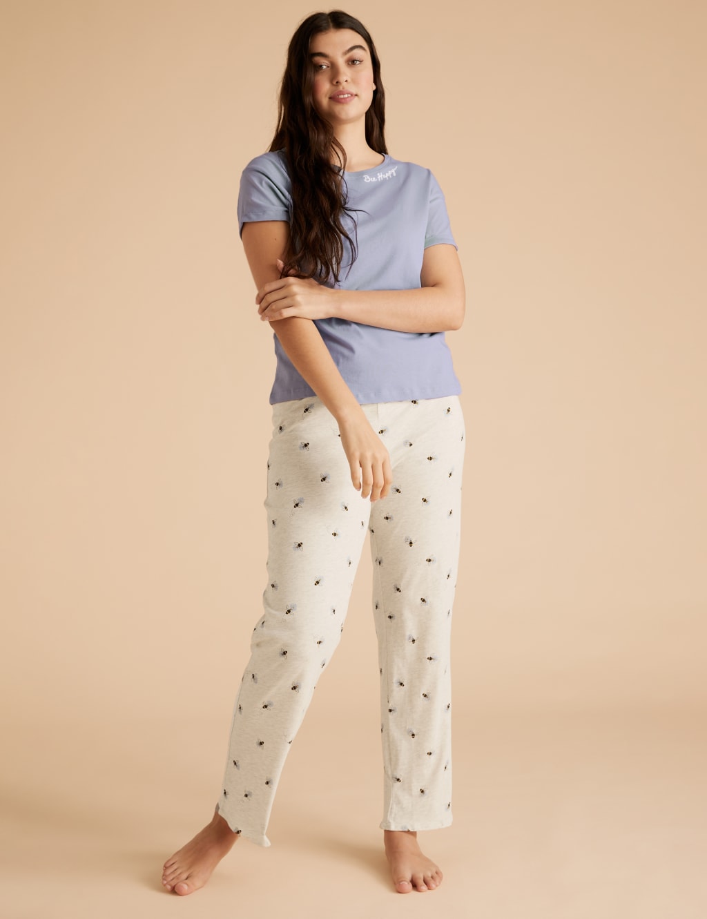 Cotton Bee Happy Slogan Pyjama Set 1 of 5