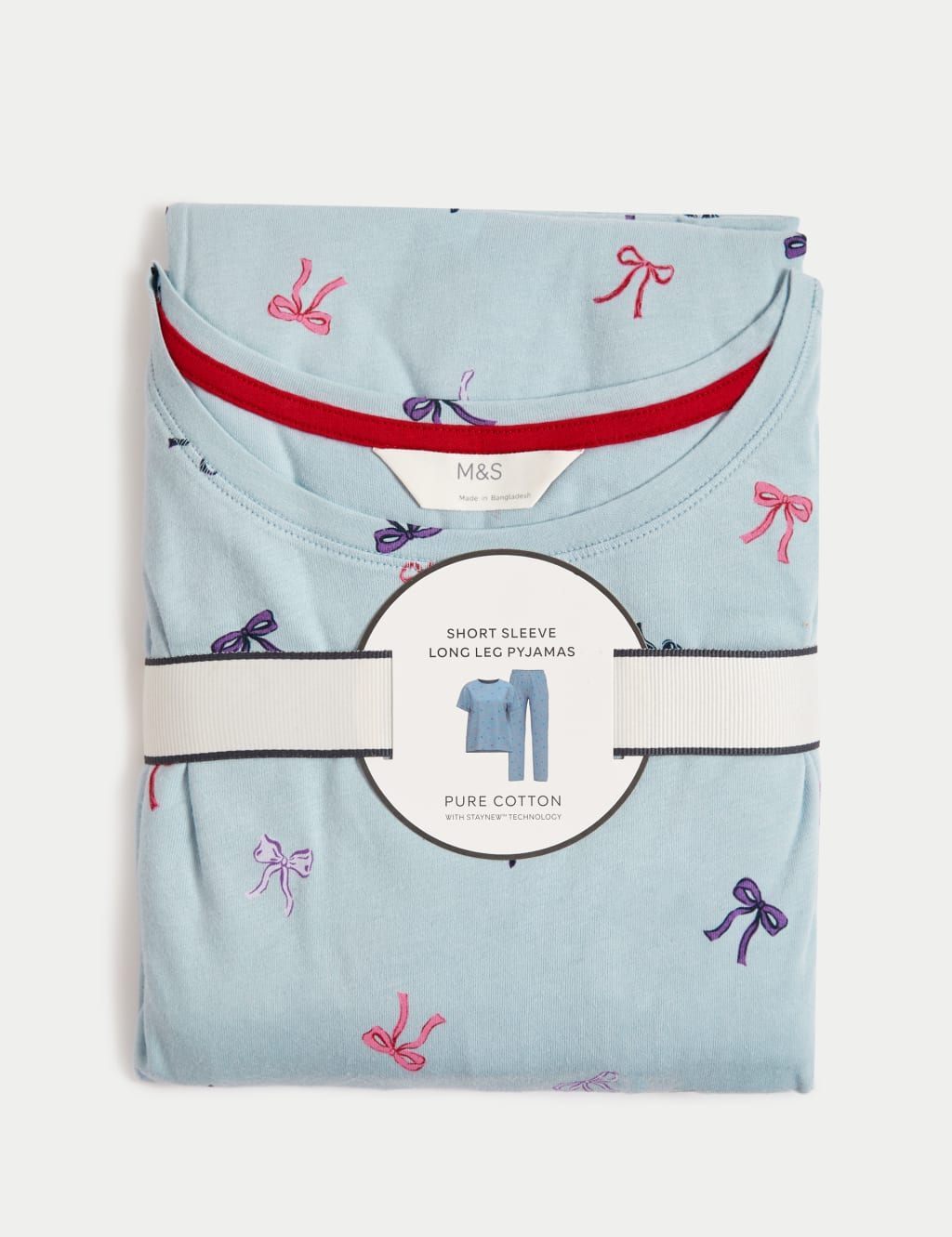 Pure Cotton Bow Print Pyjama Set 6 of 6