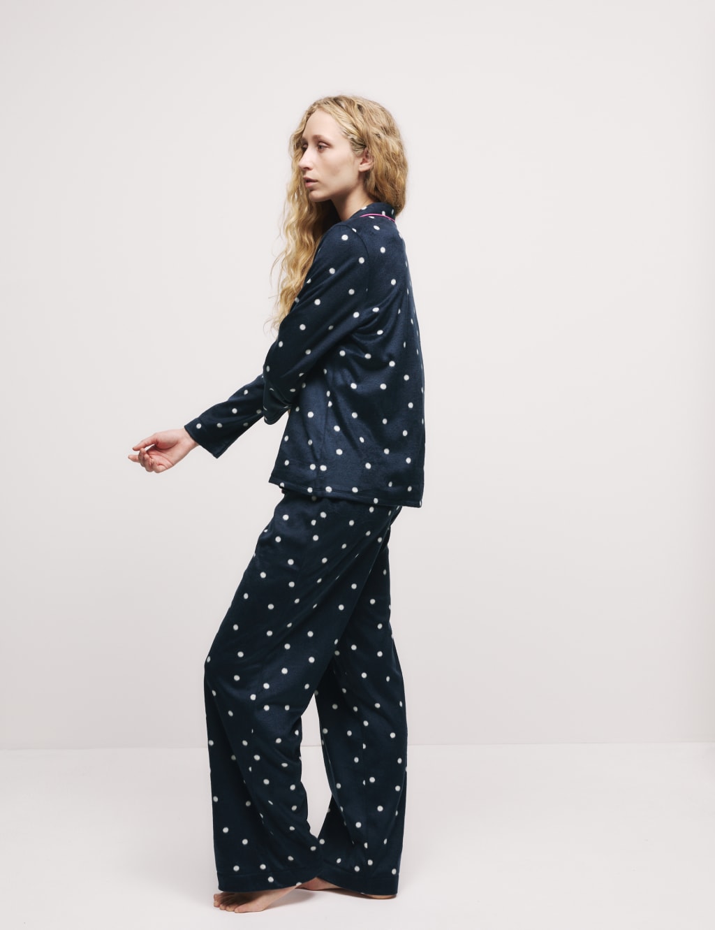 Fleece Printed Revere Pyjama Set M S Collection M S