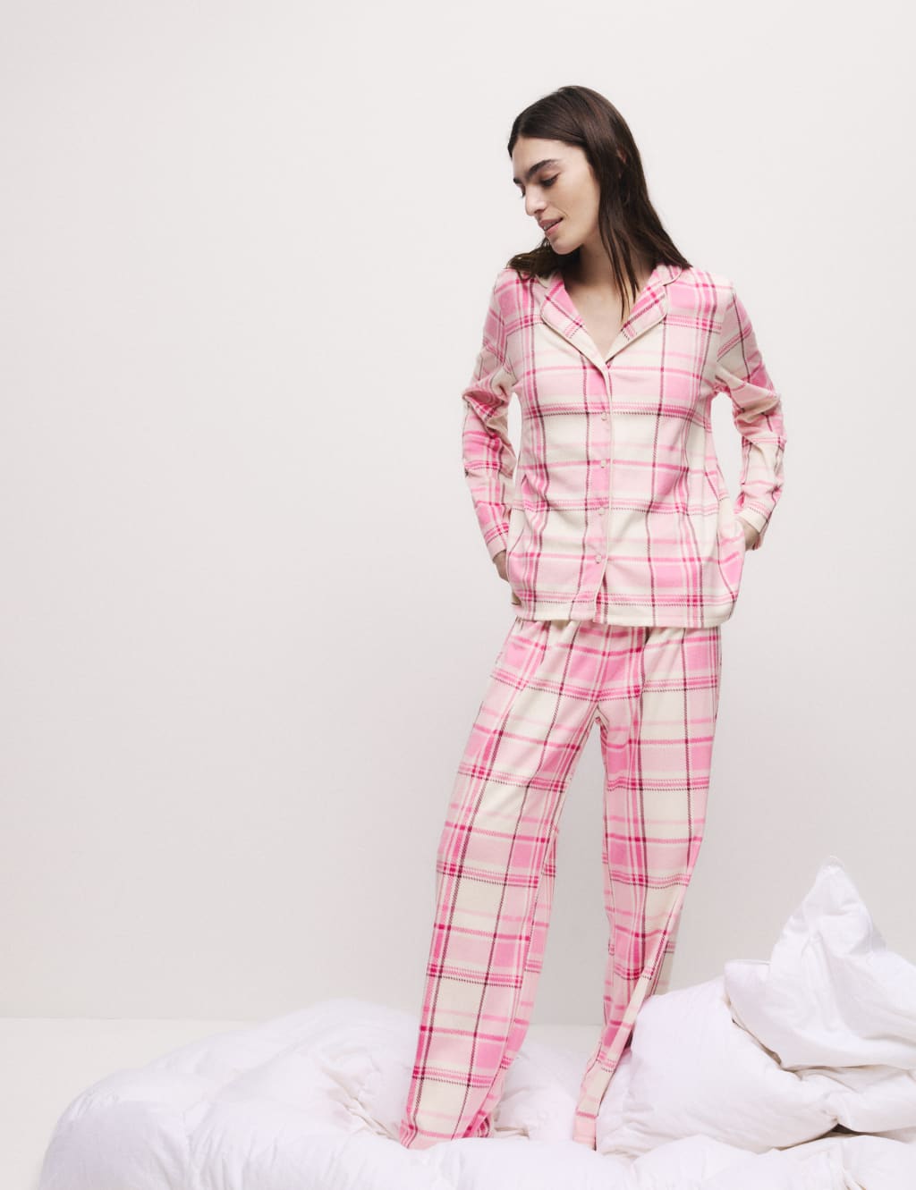Marks and spencer ladies fleece pyjamas hot sale