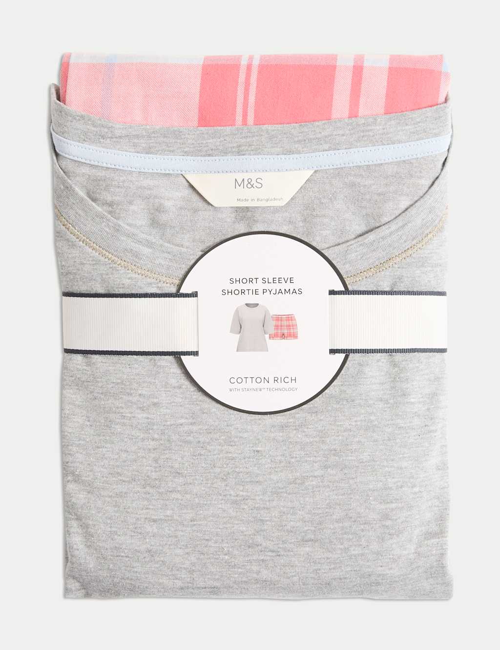 Pure Cotton Checked Shortie Set 6 of 6