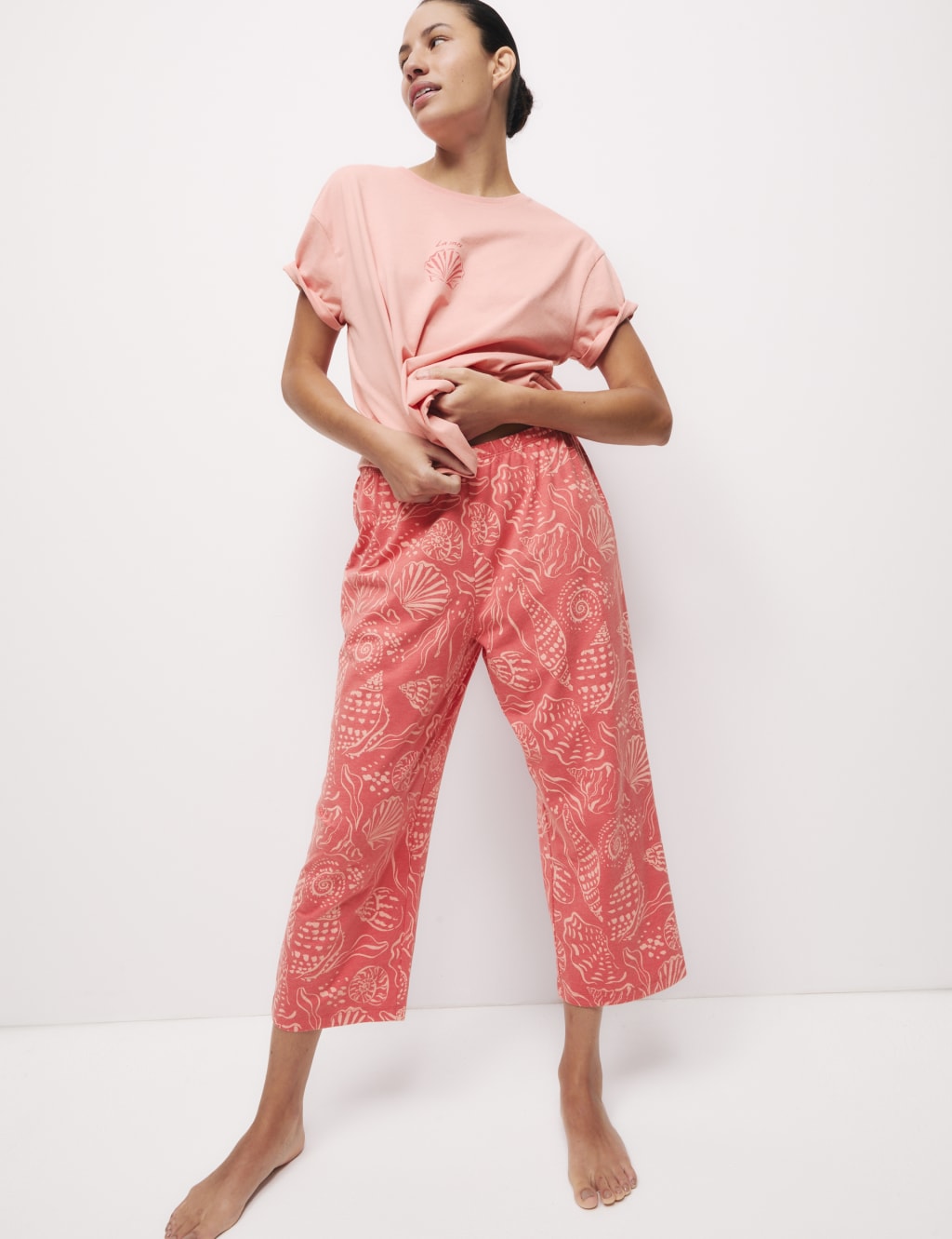 Cotton Rich Printed Cropped Pyjama Set 3 of 5