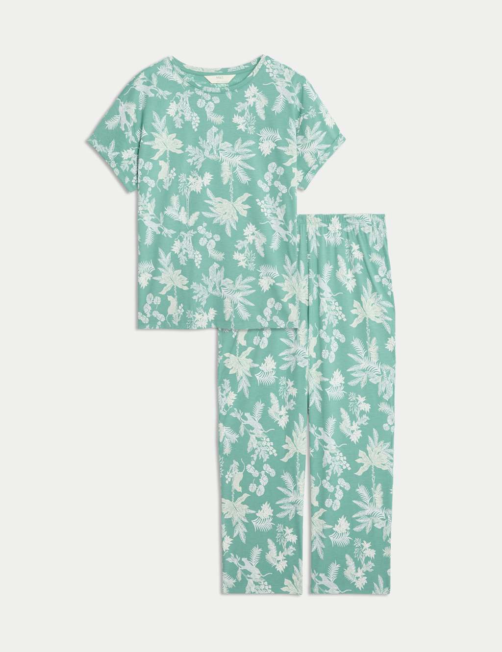 Cotton Rich Printed Cropped Pyjama Set 2 of 5