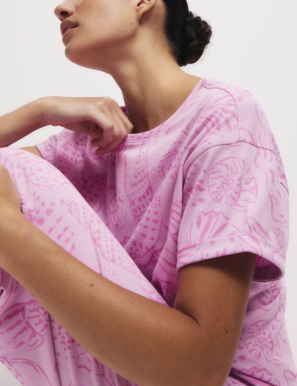 Cotton Rich Printed Cropped Pyjama Set 1 of 6