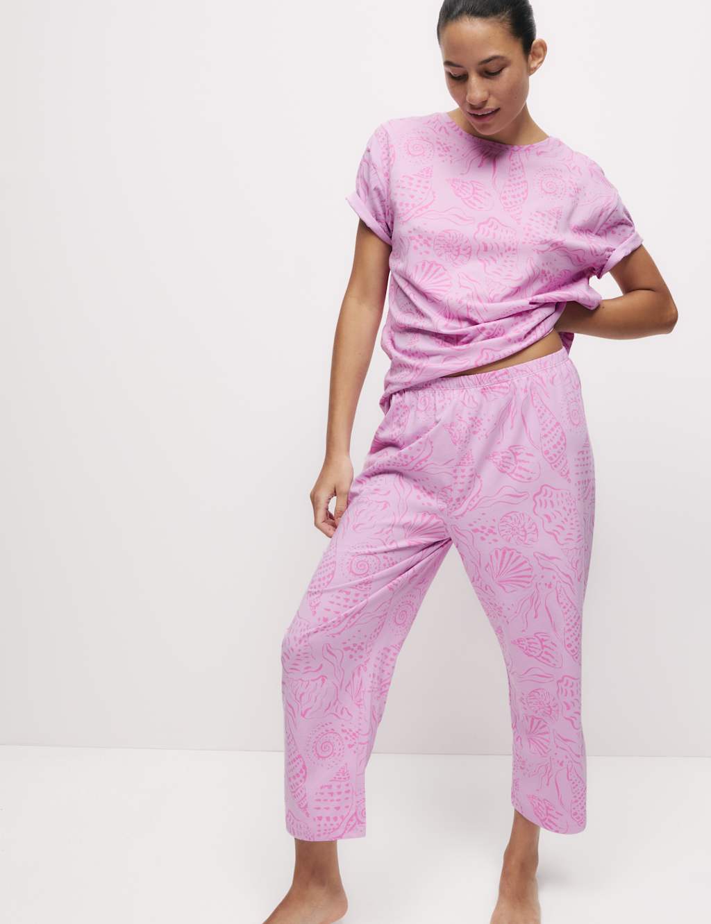 Cotton Rich Printed Cropped Pyjama Set 3 of 6