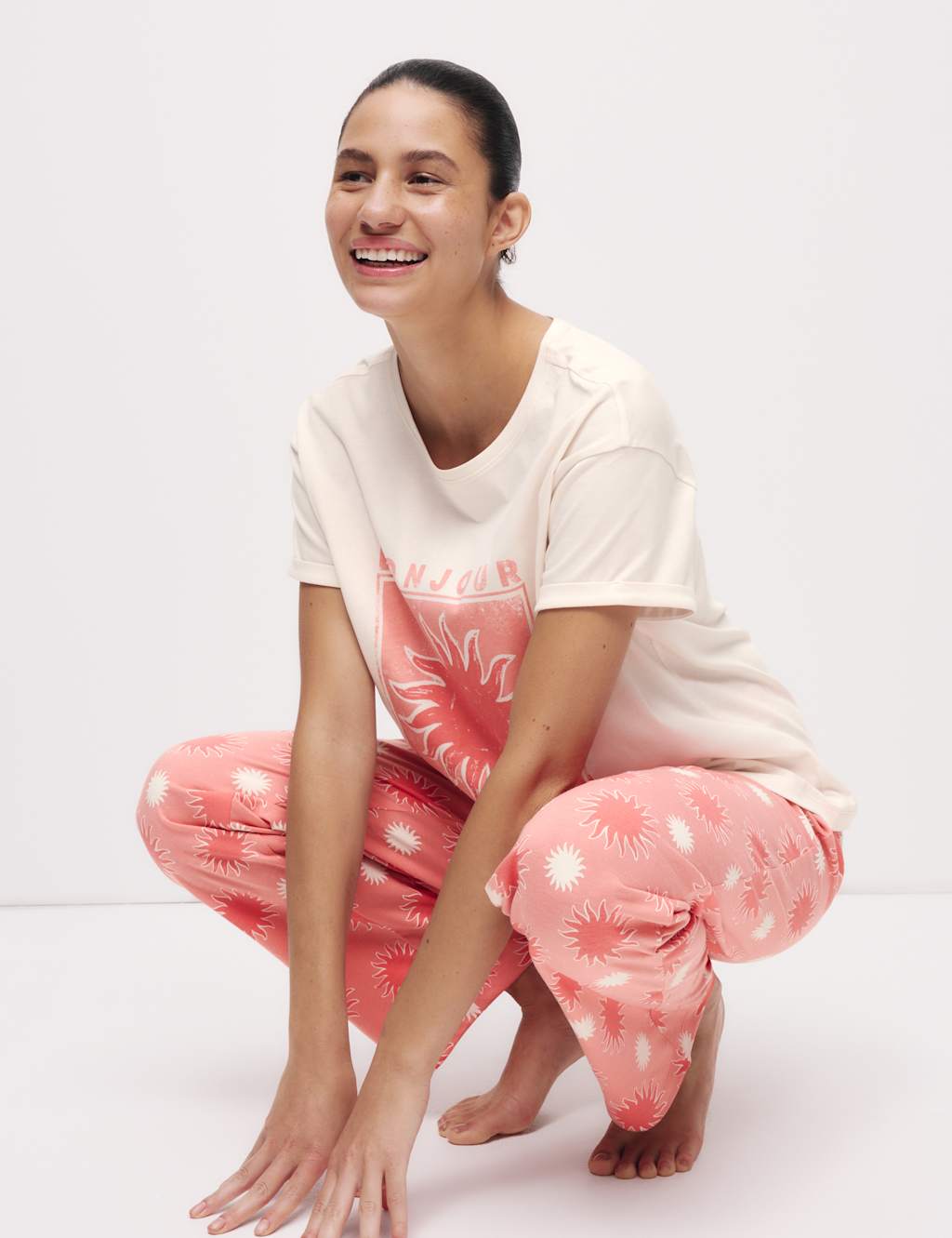 Cotton Rich Leaf Print Pyjama Set 3 of 5