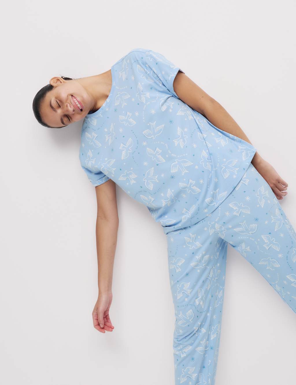 Cotton Rich Leaf Print Pyjama Set 3 of 6
