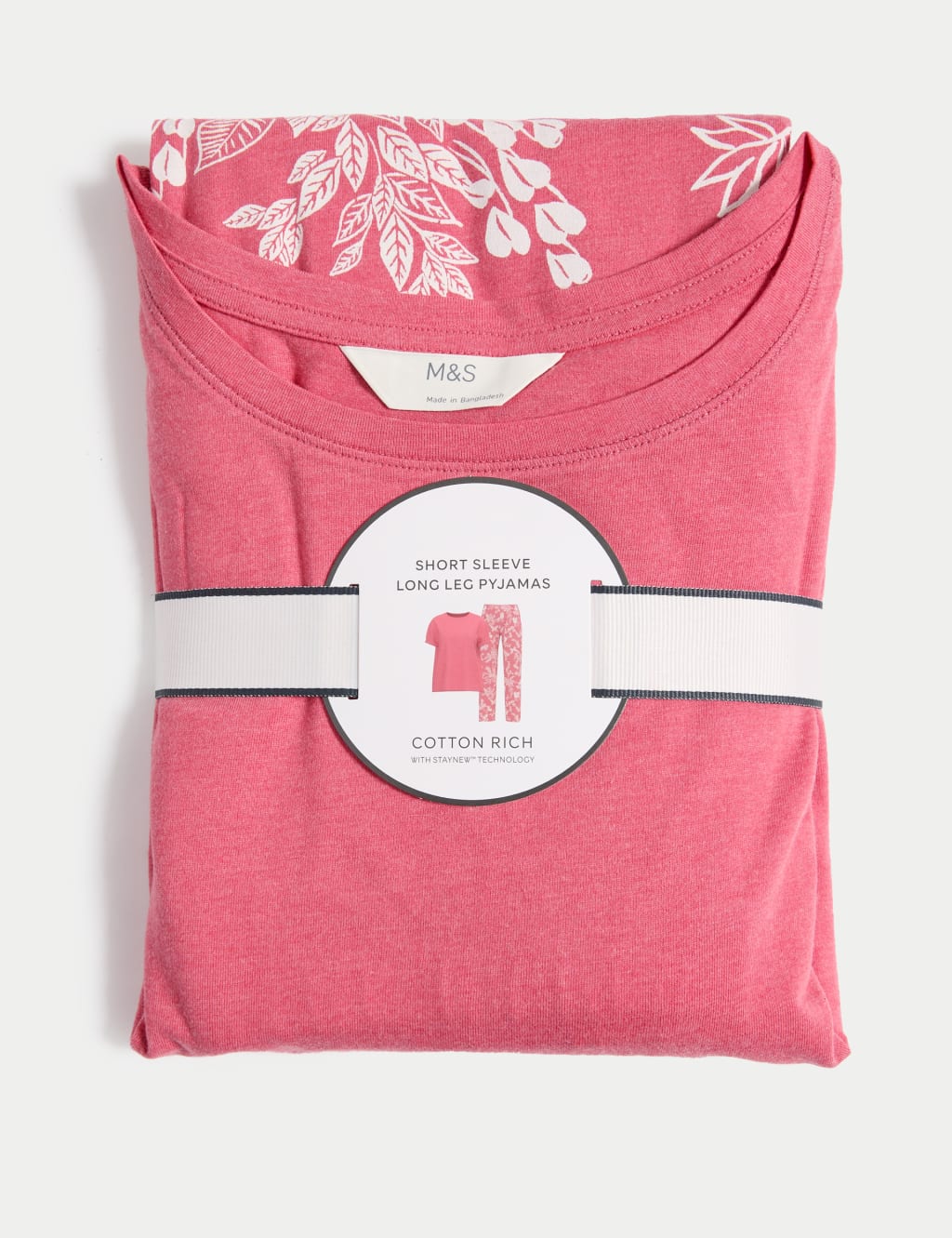 Cotton Rich Leaf Print Pyjama Set 5 of 5