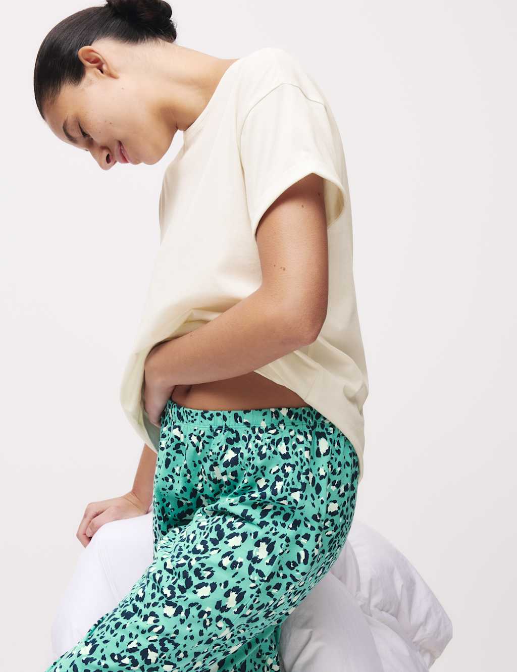 Cotton Rich Leaf Print Pyjama Set 4 of 5
