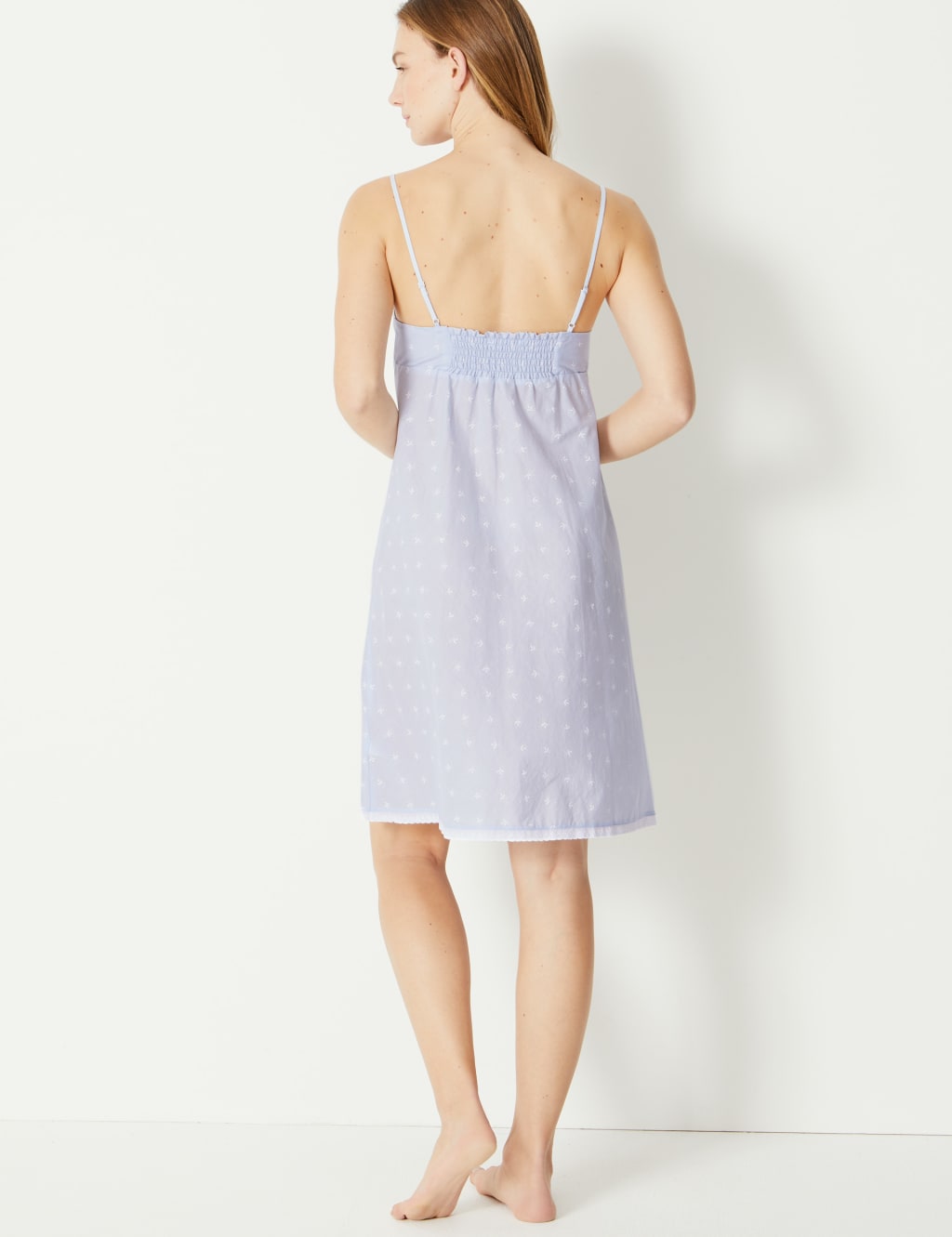 Pure Cotton Mini Print Strappy Chemise M S Collection M S