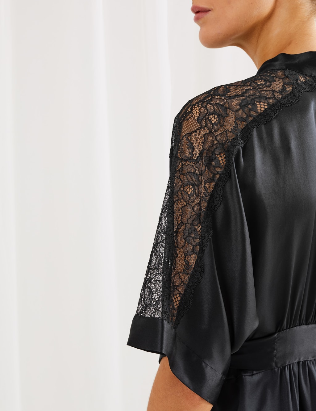 Silk & Lace Long Dressing Gown 4 of 5