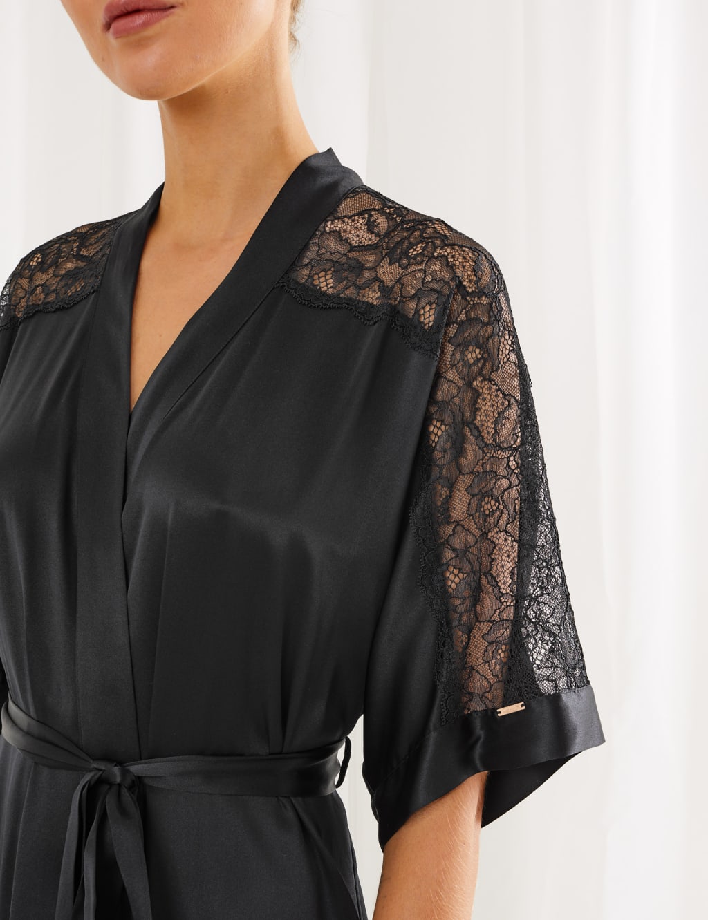 Silk & Lace Long Dressing Gown 5 of 5