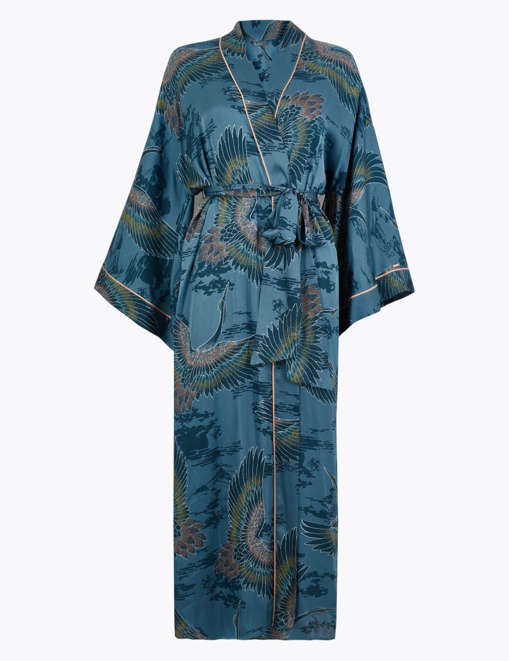 Satin Crane Bird Design Dressing Gown Rosie M S