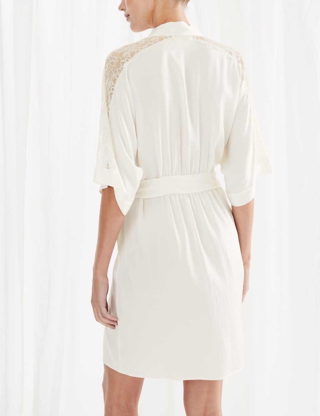Silk Bridal Short Wrap Dressing Gown 3 of 4