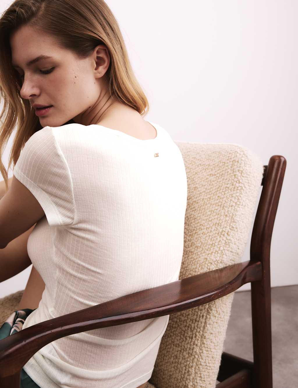 Ribbed Pyjama Top with Wool 5 of 5