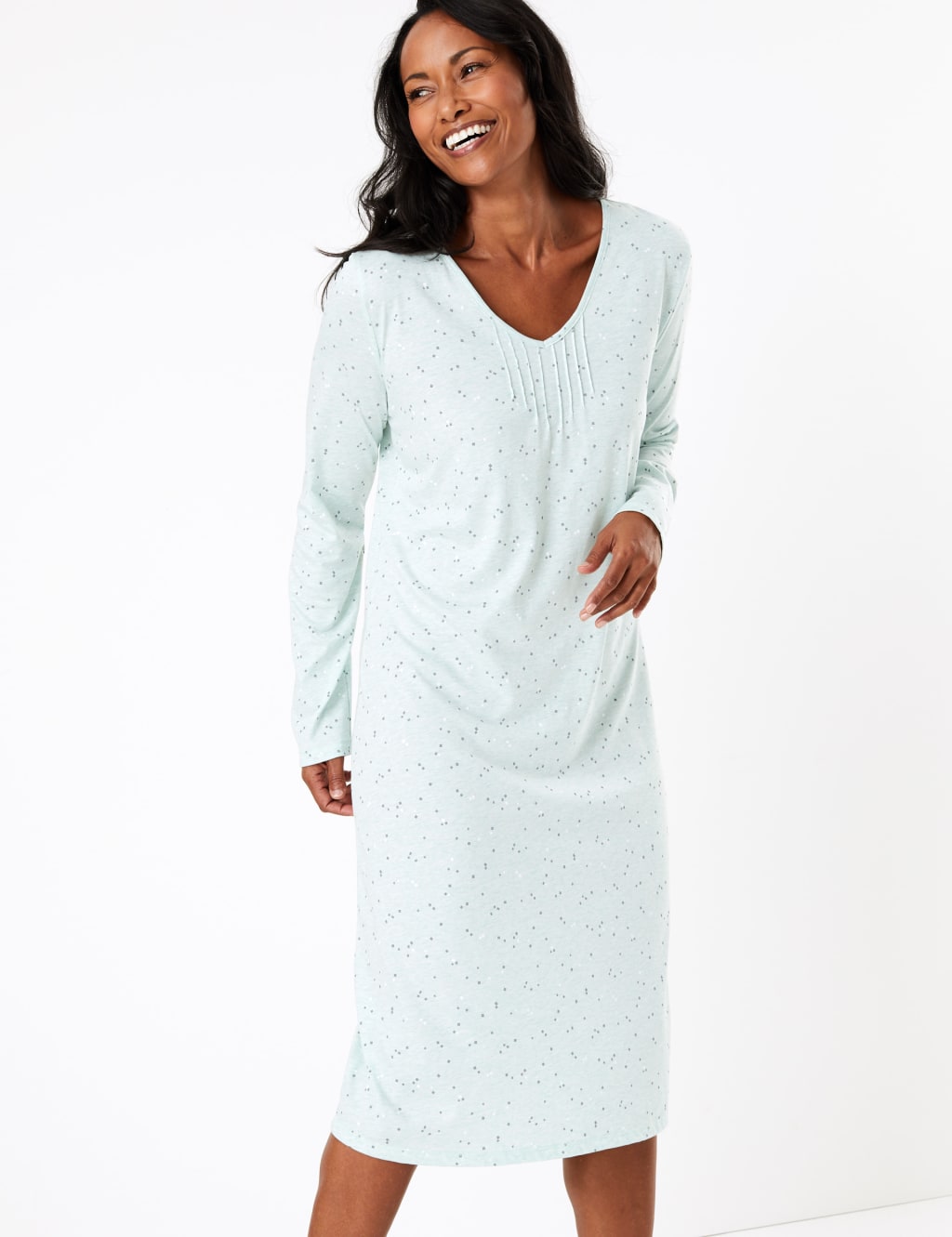 Cool Comfort Cotton Modal Spot Print Nightdress M S Collection M S