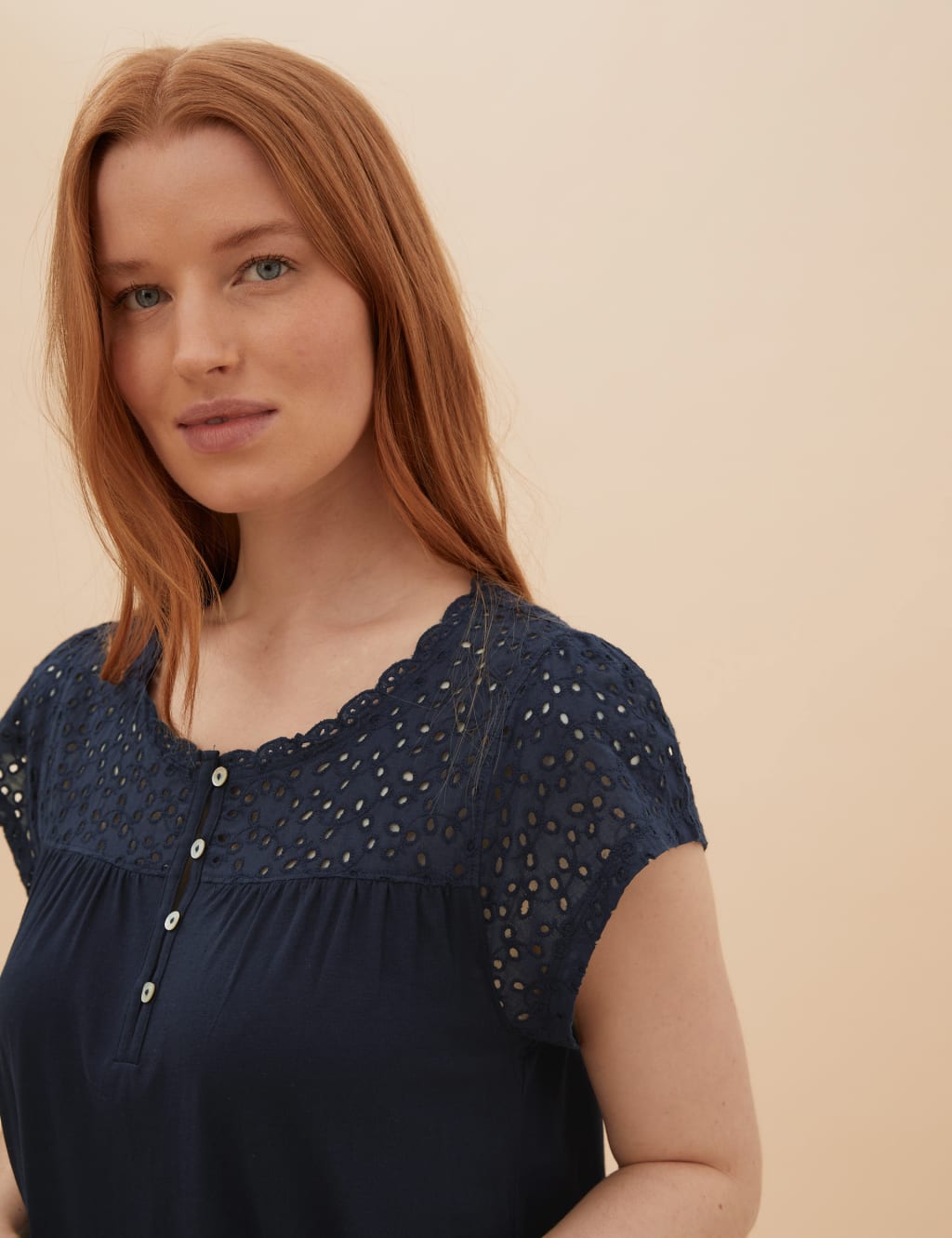 Cotton Broderie Long Nightdress 3 of 4