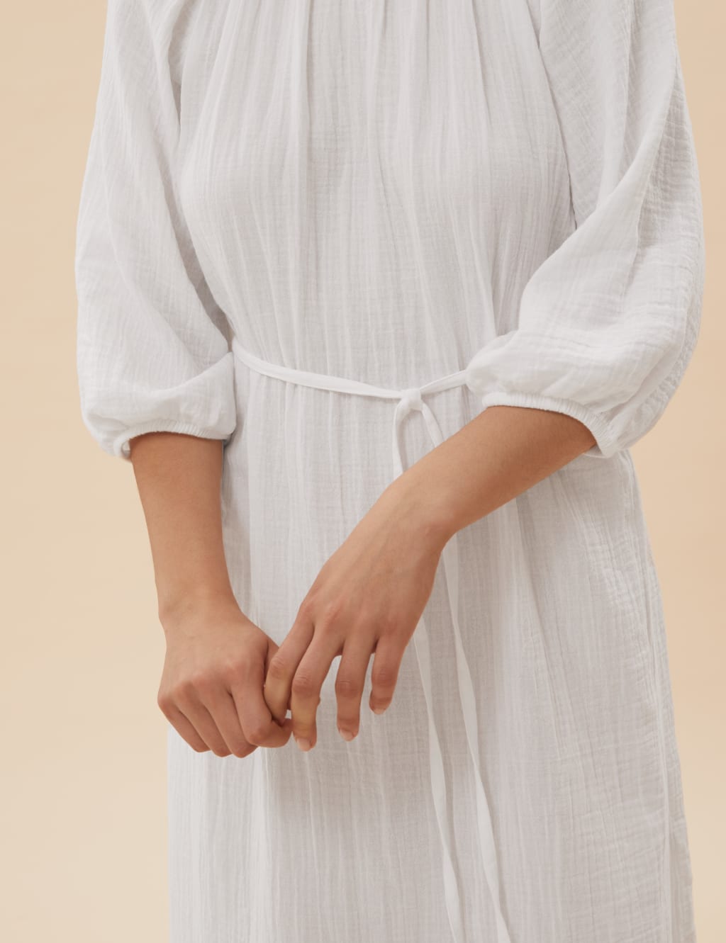 Pure Cotton Muslin Long Nightdress 3 of 5