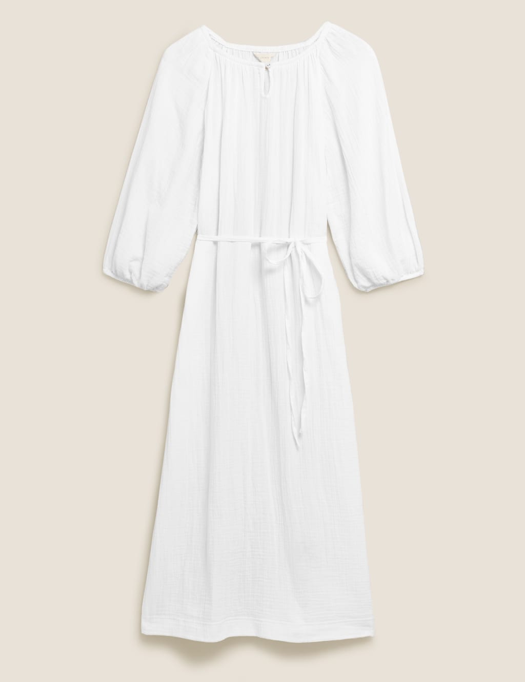 Pure Cotton Muslin Long Nightdress 2 of 5