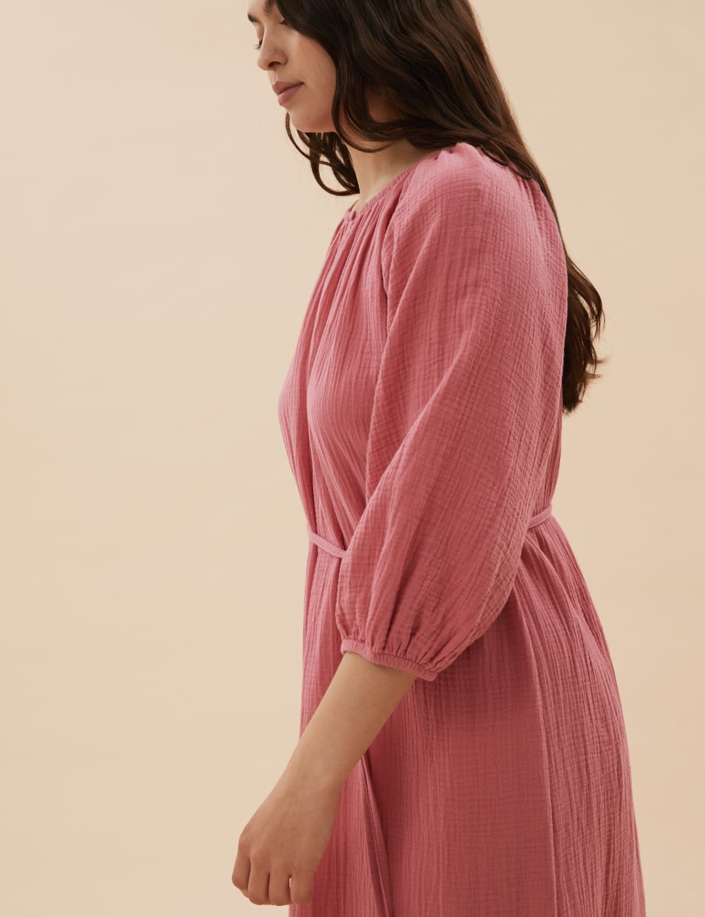Pure Cotton Muslin Long Nightdress 3 of 4
