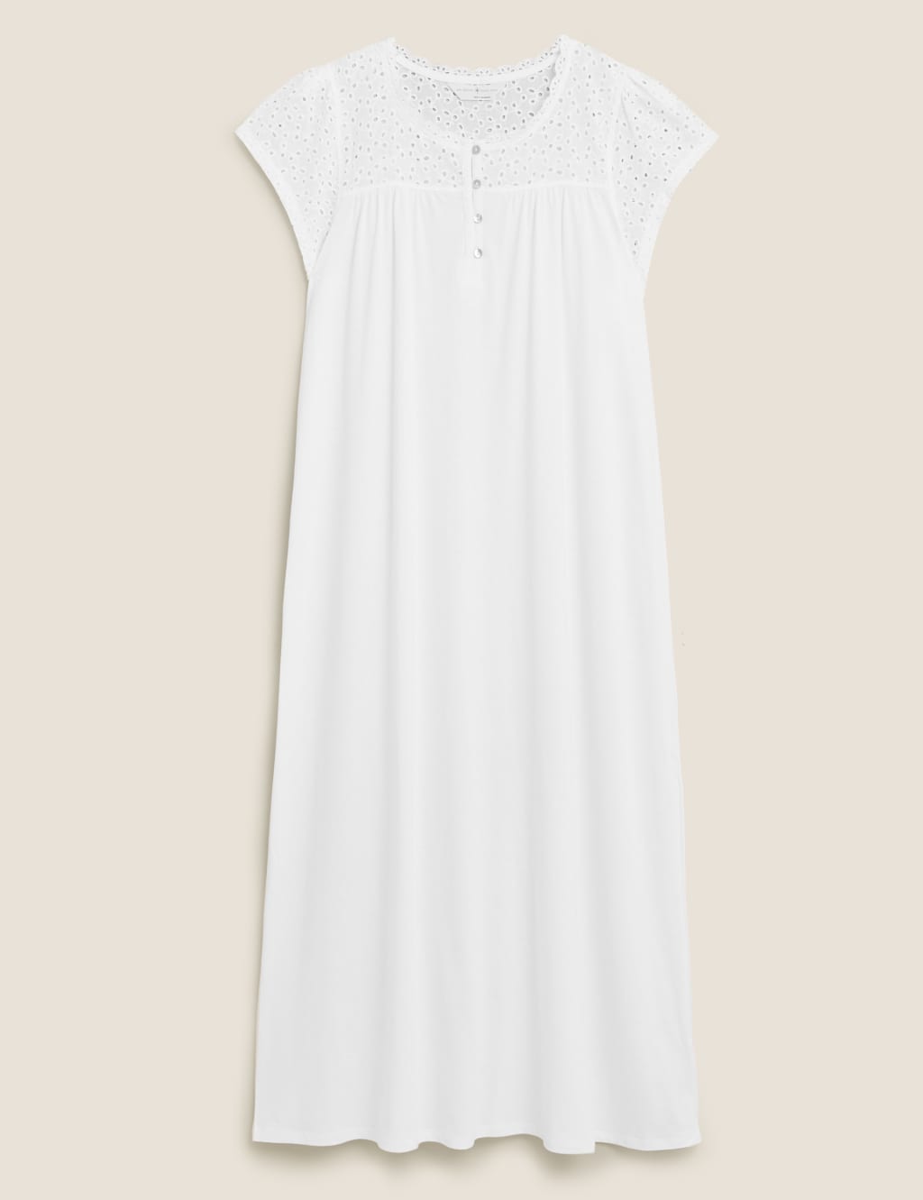 Pure Cotton Broderie Trim Nightdress M S Collection M S